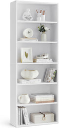 VASAGLE CUSTOS Collection - Bookshelf, 6-Tier Bookcase, Book Shelf, Open Storage Shelf, 9.4 x 23.6 x 63.3 Inches, for Living Room, Home Office, Dinning Room, Cloud White ULBC166T14