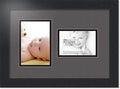 ArtToFrames Collage Photo Frame Double Mat with 1 - 3.5x5, 4x6 Openings and Satin Black Frame