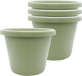 The HC Companies Classic Round Plastic Plant Pot w/Rolled Rim - Lightweight & UV Resistant Flower Pot for Herbs & More - Outdoor & Indoor Plant Pots w/Drainage (8.5 inch Seafoam, Pack of 4)