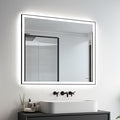32x40'' LED Bathroom Mirror w/Light, Aluminum Frame, Dimmable Front & Backlit, Anti-Fog, Distortion Free, Light Memory, Tempered & Shatter-Proof Wall Mounted Vanity Silver Coating Mirror