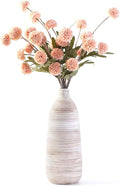 ALMA 2025 Updated 11in Tall White Beige Vase for Boho Home Decor, Thin Ceramic Vase for Single Rose, Pampas Grass, Decorative Rustic Vase for Flowers, Dining Table Centerpieces,Table Top Decoration