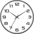 Modern Wall Clocks Battery Operated - 12 inch Silent Non Ticking Quartz Analog Clock with Large Easy Read Numbers, Tempered Glass Decorative Wall Clocks for Living Room Bedroom Kitchen Gym