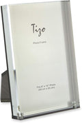 TIZO Design Vertical 8x10 Lucite Picture Frame, Durable 1 Inch Thick Clear Lucite & Magnetic Closures, Elegant & Practical Boutique Quality Photo Frame (Multiple Colors Available)