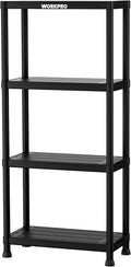 WORKPRO 4-Tier Plastic Storage Shelves, 400lb Capacity Shelving Unit, 51.4