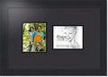 ArtToFrames Collage Photo Frame Double Mat with 2 - 4x5 Openings and Satin Black Frame