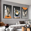 MPLONG Wall Art, Bright Style Framed Wall Art, Abstract Modern Art Shape Pattern White Blue Yellow Grey Wall Art Artfully Matching Living Room Bedroom Office Wall Decor - 20
