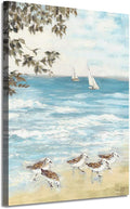 ARTISTIC PATH Ocean Abstract Artwork Coastal Picture: Sea Birds Graphic Art Print on Canvas Wall Art for Bedroom(11