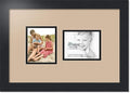 ArtToFrames Collage Photo Frame Double Mat with 2 - 4x5 Openings and Satin Black Frame