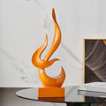 FJS Orange Decor Modern Flame Statue Decorations for Living Room, 15.3