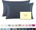Silk Pillow Cases 2 Pack Soft Breathable and Sliky Queen Size Pillow Cases Set of 2,Natural Mulberry Satin Silk Pillowcase with Hidden Zipper for Hair and Skin (Space Grey,20