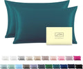 Silk Pillow Cases 2 Pack Soft Breathable and Sliky Queen Size Pillow Cases Set of 2,Natural Mulberry Satin Silk Pillowcase with Hidden Zipper for Hair and Skin (Teal,20