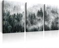 DZRWUBHS Wall Decor for Living Room Large Canvas Wall Art For Bedroom Office Decoration Foggy Forest Trees Scenery Wall Painting Modern Wall Picture Prints Artworks Ready To Hang Room Decor 3 Piece