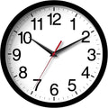 14 Inch Wall Clock Modern Battery Operated Silent Non Ticking Large Analog Clock for Living Room Office Home Bedroom Kitchen Bathroom(Black)