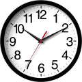 Wall Clock Modern 10 Inch Black Battery Operated Silent Non Ticking Analog for Living Room Office Home Bedroom Kitchen Bathroom