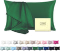 Mulberry Silk Pillow Cases for Hair and Skin Queen Size Silk Pillowcase with Zipper Soft Breathable Smooth Cooling Satin Silk Pillow Covers for Sleeping (Olive Green,20