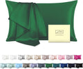 Mulberry Silk Pillow Cases for Hair and Skin King Size Silk Pillowcase with Zipper Soft Breathable Smooth Cooling Satin Silk Pillow Covers for Sleeping (Olive Green,20