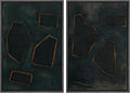 SIGNWIN Framed Wall Art Print Set Dark Geometric Abstract Modern Minimalist Shapes Illustrations Modern Art Rustic Relax/Calm Multicolor for Living Room, Bedroom, Office - 16