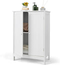 GLACER Bathroom Floor Cabinet, Wooden Storage Cabinet with Double Doors, Suitable for Bathroom, Living Room, Entryway, 23.5 x 14 x 34 inches (White)