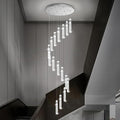 16-Light Silver Modern Crystal Raindrop Chandelier for Foyer Stair Well Entrance 118