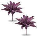 Artificial Flowers for Outdoors Artificial Agave Fake Plants Faux Agave Artificial Plants Outdoor Fake Flowers Outdoor Faux Plants Indoor Uv Resistant Artificial Plants 12In(Purple,2pcs)