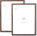 Opposite Wall - 12x16 in - Dark Solid Oak Wood Picture Frame - Lightweight, Versatile & Shatterproof - Wall Hanging Poster or Photo Frame - Wall Decor for Office, Gallery & Home - 2 Pack