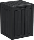 28 Gallon Deck Box,Resin Outdoor Storage Box with Lockable for Patio Furniture, Pool Accessories, Garden Tools Waterproof Outside Storage Box, Black