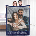 Sherpa Fleece Custom Photo Blanket - Soft, Warm, Fuzzy - Personalized Couples Gifts for Boyfriend, Girlfriend - Customized Picture Blanket for Birthday, Christmas