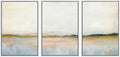 SIGNWIN Framed Canvas Print Wall Art Set Grunge Watercolor Pastel Lake Landscape Nature Abstract Illustrations Fine Art Decorative Nordic Rustic for Living Room, Bedroom, Office - 24