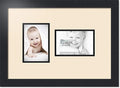 ArtToFrames Double-Multimat-102-825/89-FRBW26079 Collage Photo Frame Double Mat with 2-4x6 Openings and Satin Black Frame