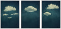 SIGNWIN 3 Piece Framed Canvas Wall Art A Series of White Clouds in The Blue Sky Nature Wilderness Illustrations Abstract Traditional Home Artwork Decoration for Living Room,Bedroom - 16