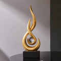 FJS Gold Decor Modern Flame Statue Home Decorations for Living Room, 13.7