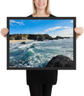 Bodega Bay Coastal Wall Art – Framed Ocean Photography Print – California Nature Landscape Poster – Seascape Decor for Living Room or Bedroom (18x24 inches)- Wooden Framed (Black)