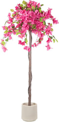 Romantic Season 4F Artificial Bougainvillea Tree, Faux Silk Bougainvillea Plant with Pot for Indoor Outdoor Decor, Tall Fake Tropical Tree for Home, Office, Patio, Balcony, Wedding Decoration