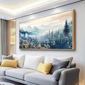MHARTK66 Wood Framed Canvas Wall Art For Living Room Wall Decorations For Bedroom Office Wall Decor Prints Foggy Forest Trees Landscape Wall Painting Wall Pictures Ready To Hang Room Home Art Decor