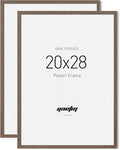 Yaetm 20x28 Picture Frame - Brown Walnut, Solid Wood 20x28 Poster Frame for Picture & Art Print, Lightweight, Horizontal and Vertical Wall Hanging for Photo Gallery (2 Pack, Walnut)
