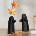 2 Pack Black Flower Vases for Bouquet, Small Ceramic Vases for for Centerpieces Home Decor Accents Terracotta Vase for Table Entryway Bookshelf Living Room