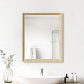 Oak Wood Effect Framed Wall Mirror, 24x32 Rectangle Mirror, 1/8