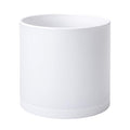 D'vine Dev 12 Inch Plastic Planter Pots for Plant Pot with Drainage Hole and Seamless Saucers, White Color, 74-X-A-3