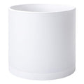D'vine Dev 14 Inch White Plastic Planter Pots for Plant Pot with Drainage Hole and Seamless Saucers, 74-X-A-4