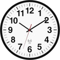 Foxtop Atomic Analog Wall Clock 12 Inch Battery Operated Round Modern Wall Clock Sets Automatically for Office Classroom Bedroom Kitchen Living Room (Black)