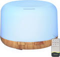 Oil Diffuser, 500ml Essential Oil Diffusers, Aromatherapy Diffuser with 2 Mist Mode 4 Timers&7 Ambient Light Waterless Auto Off, Diffusers Large Room Home Office