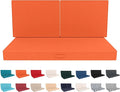 Outdoor Loveseat Cushion Set 46 x 26 Inch, Waterproof & Fade-Resistant Deep Seat Patio Cushions with Removable Cover, Ties & Hidden Zipper, Patio Love Seat Sofa Cushions for Sofa Bench Couch,Orange