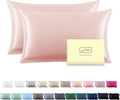 Silk Pillow Cases 2 Pack Soft Breathable and Sliky Queen Size Pillow Cases Set of 2,Natural Mulberry Satin Silk Pillowcase with Hidden Zipper for Hair and Skin (Coral,20