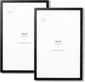 Opposite Wall - 11x17 in - Black Solid Oak Wood Picture Frame - Lightweight, Versatile & Shatterproof - Wall Hanging Poster or Photo Frame - Wall Decor for Office, Gallery & Home - 2 Pack