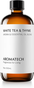 AromaTech White Tea and Thyme Aroma Essential Oil Blend: Luxury Hotel Inspired Aromatherapy with Tea Leaf, Fresh Thyme & Amber for Ultrasonic Diffusers & Nebulizers - 16 fl oz, 500 mL