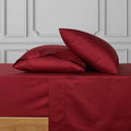URBANHUT 700 Thread Count Egyptian Cotton King Sheets, 4Pc Sheet Set Soft Luxury Bed Sheets for King Size Bed, Sateen Weave Hotel Sheets, 16'' Elasticized Deep Pocket - Burgundy