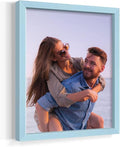 Renditions Gallery 8X10 Custom Photo Prints with Real Wood Picture Frames. Create Personalized Photos with Peel & Stick Photo Frames. Single, Blue Frame