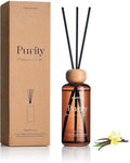 M&SENSE Madagascar Vanilla Reed Diffuser Set: 6.3 fl oz Non-Toxic Aroma Set with Sticks, Long-Lasting Natural Essential Oil Gifts for Bedroom, Shelf Decor & Small Spaces