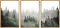 SIGNWIN Framed Canvas Print Wall Art Woodland Nursery Decor Set Fog & Mist Over Green Pine Tree Forest Nature Wilderness Modern Art Chic Landscape for Living Room, Bedroom, Office - 16
