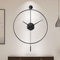YISITEONE Classical Large Decorative Wall Clock with Pendulum, Modern Non-Ticking Silent Metal Wall Clocks for Living Room, Bedroom, Study, Office, 23.6
